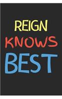 Reign Knows Best: Lined Journal, 120 Pages, 6 x 9, Reign Personalized Name Notebook Gift Idea, Black Matte Finish (Reign Knows Best Journal)