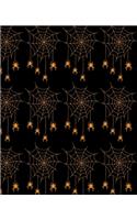 Journal / Notebook: webs and spiders with a black background Blank Wide Lined Halloween Inspired Designed Notebook that can be used as a party planner, organizer, diary