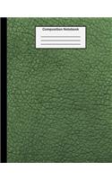 Composition Notebook: College Ruled - 8.5 x 11 Inches - 100 Pages - Faux Leather Green Cover