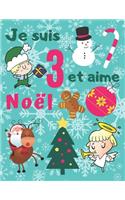 Je suis 3 et aime Noël: Cahier de dessins à colorier I love Christmas pour les enfants de trois ans. Coloring Drawing est idéal pour la coordination Eye Hand et les aide à 