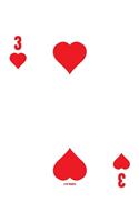 3 Of Hearts: Poker Card 4x4 Graph Paper Notebook With .25" x .25" Squares For Work, Home Or School. 7.5 x 9.25 Notepad Journal For Math, Science, Design Projects