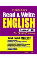 Preston Lee's Read & Write English Lesson 1 - 20 For Greek Speakers: (Preston Lee's English for Greek Speakers)