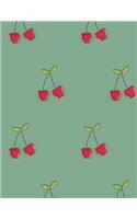 Cherry Notebook Large Size 8.5 x 11 Ruled 150 Pages Softcover