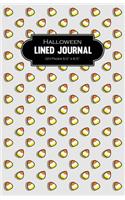 Halloween Lined Journal 120 Pages 5.5" x 8.5": Lined Journal for Halloween Fans Halloween Candy Corn Matte White Cover