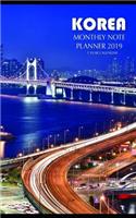 Korea Monthly Note Planner 2019 1 Year Calendar