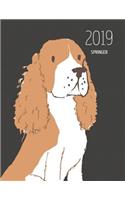 2019 Springer: Dated Weekly Planner with to Do Notes & Dog Quotes - Springer Gold White(94 Awesome Calendar Planners for Dog Owners Dark)