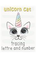 unicorn cat Letter and Number Tracing