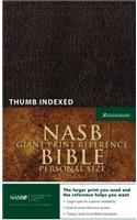 NASB, Reference Bible, Giant Print, Personal Size, Leather-Look, Black, Thumb Indexed