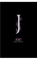 2020 Diary Planner: Black and Pink Beautiful Floral Design January to December 2020 Diary Planner With J Monogram