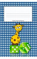 Graph Ruled Notebook: Giraffe Blue Cover Graph Paper 4x4 .25 x .25 squares Maths Exercise Notebook for Kids Quad Rule Graph Paper for Young Children
