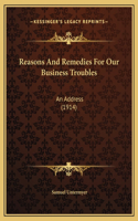 Reasons And Remedies For Our Business Troubles