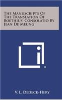 The Manuscripts of the Translation of Boethius' Consolatio by Jean de Meung