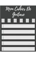 Mon Cahier De Guitare: Cahier de Musique Vierge pour Guitare, Tablatures et Portées -110 Pages -(21,59cm x 27,94cm).