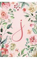 2020 Weekly Planner - Letter J - Pink Green Floral Design