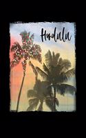 Honolulu: Oahu Hawaiian Christmas Notebook With Lined Wide Ruled Paper For Taking Notes. Stylish Tropical Travel Journal Diary 6 x 9 Inch Soft Cover. For Home