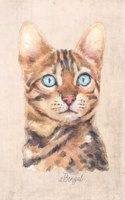 Bengal Cat Portrait Notebook: Blank Dot Grid Journal for Cat Lovers, Cat Mom, Cat Dad and Pet Owners - 6x9 - 5MM Dot Grid Pages
