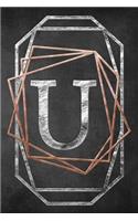 Chalkboard Foiling Minimalist Letter Notebook - U