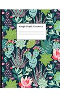 Graph Paper Notebook: Succulents and Flowers Quad Ruled 4 X 4 (.25