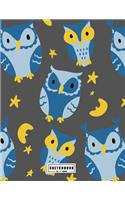 sketchbook: Owl on grey cover (8.5 x 11) inches 110 pages, Blank Unlined Paper for Sketching, Drawing, Whiting, Journaling & Doodling(2 Owl on Grey Sketchbook)
