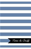 Notes & Stuff Blue-gray Striped Pattern Notebook