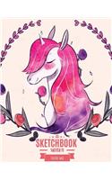 Sketchbook: Unicorn water colors: Book: 110 Pages of 8.5" x 11" Blank Paper for Drawing, Doodling or Sketching (Sketchbooks)