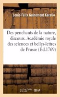 Des Penchants de la Nature, Discours