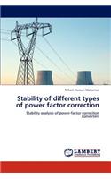 Stability of different types of power factor correction