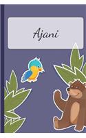 Ajani: Personalized Notebooks - Sketchbook for Kids with Name Tag - Drawing for Beginners with 110 Dot Grid Pages - 6x9 / A5 size Name Notebook - Perfect a