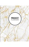 Project Planner: Marble Gold (1) -Productivity Management Goal Journal Notebook Organizer For Work, Home & School [Classic]