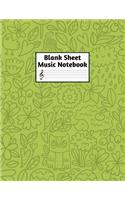 Blank Sheet Music Notebook: Easy Blank Staff Manuscript Book Large 8.5 X 11 Inches Musician Paper Wide 12 Staves Per Page for Piano, Flute, Violin, Guitar, Trumpet, Drums, Cell