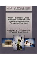 Quinn (Thomas) V. United States U.S. Supreme Court Transcript of Record with Supporting Pleadings