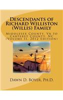Descendants of Richard Williston (Willis) Family