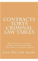 Contracts Torts Criminal Law Tables: Written by a Lawyer Whose Bar Essays Were Published as Model Essays