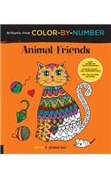 Brilliantly Vivid Color-By-Number: Animal Friends: Guided Coloring for Creative Relaxation--30 Original Designs + 4 Full-Color Bonus Prints--Easy Tear-Out Pages for Framing