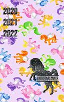 2020 2021 2022 Unicorn Planner: Colorful DatedUnicorn Weekly Planner Compact Handy Journal Notebook 7.44" x 9.69" 173 pages