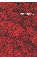 Notebook: Red Roses Blank Lined Wide Ruled Notebook 6x9 Inches 100 Pages