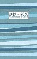 2019 - 2020 academic Diary: Mid Year Planner Student Journal - Horizontal Week to View with Notes - Blue Fabric Stripes