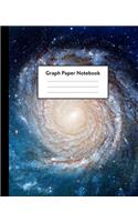 Graph Paper Notebook: 5 x 5 squares per inch, Quad Ruled - 7.5 x 9.25 - Deep Space Blue Spiral Galaxy - Math and Science Composition Notebook for for Children, Kids, Girl
