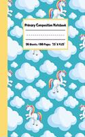 Primary Composition Notebook: Cute Unicorn Cloud Primary Ruled Journal for K-2 - Handwriting Practice Paper - Blank Space for Drawing - Draw and Write Journal for Kids - Blank St