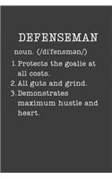 Defenseman: Funny Hockey Gifts - Small Lined Writing Journal or Notebook (Card Alternative) (Definition, Humor)