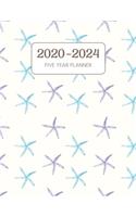 2020-2024 Five Year Planner: Monthly Agenda & Schedule with US Holidays - 60 Months or 5 Years - Blue Starfish