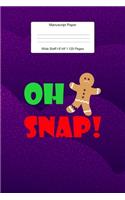 Manuscript Paper: Christmas Gingerbread Wide Staff Notebook for Kids and Adults I 110 Pages I Monster Theme I Blank Sheet Music Book for Beginners and Experts I For F