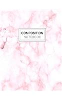 Composition Notebook: Blank Lined Notebook for School/Homework College Ruled Pink Rose