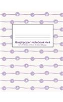Graphpaper Notebook 4x4: Purple dots design 100 pages of graph paper with bigger squares for younger students(6 4x4 Graph Paper for Younger Students)