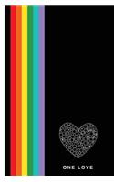 1 Wish: Notebook 6x9 Rainbow Matte Cover with One Love