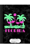 Retro Florida Flamingos Composition Notebook: College Ruled 93/4 X 71/2 100 Sheets 200 Pages for Writing