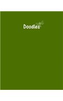 Doodles Journal - Great for Sketching, Doodling or Planning with Olive Green Cover: 100 Pages, Wide Ruled, 8 x 10 Book, Soft Cover