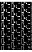 Bullet Journal Notebook for Cat Lovers Funny Tall Cats Pattern 2: 112 Page Numbered Graph Style Grid Bullet Journal with Index Pages and Key Pages in Portable 6 X 9 Size.
