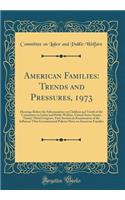 American Families: Trends and Pressures, 1973: Hearings Before the Subcommittee on Children and Youth of the Committee on Labor and Public Welfare, United States Senate, Ninety-Third Congress, First Session on Examination of the Influence That Gove