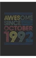 Awesome Since October 1992: Graph Ruled Notebook - Journal for October Birthday Gift Idea